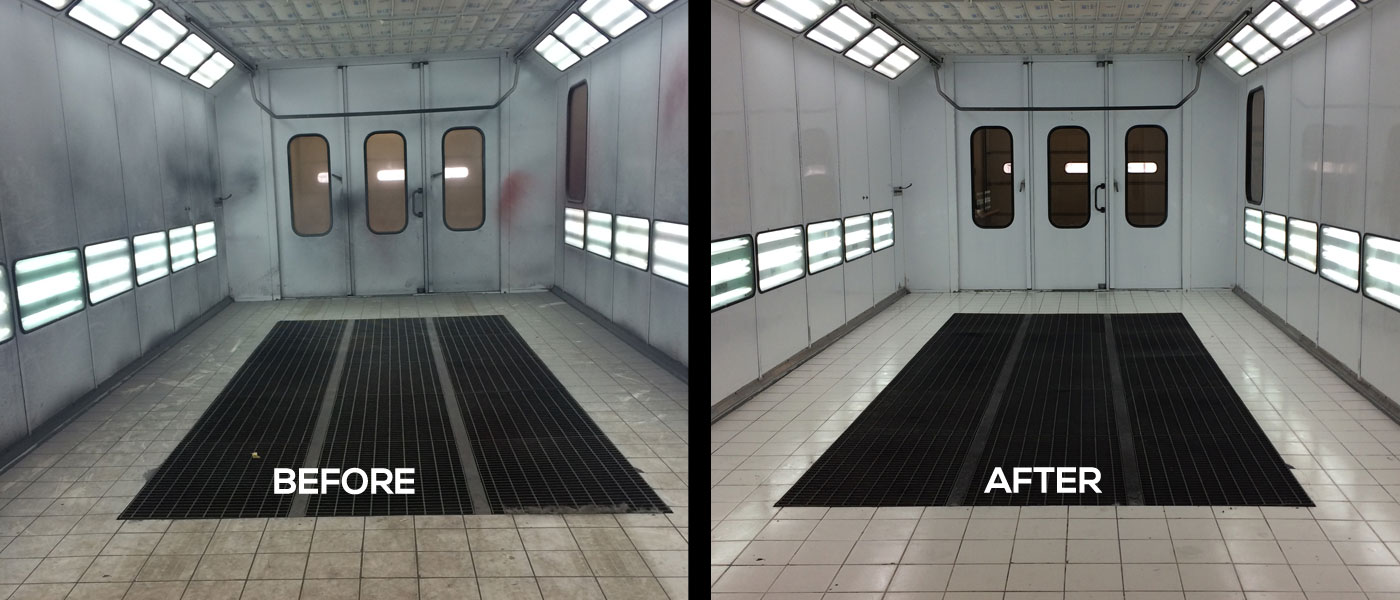 mn paint booth cleaning before and after